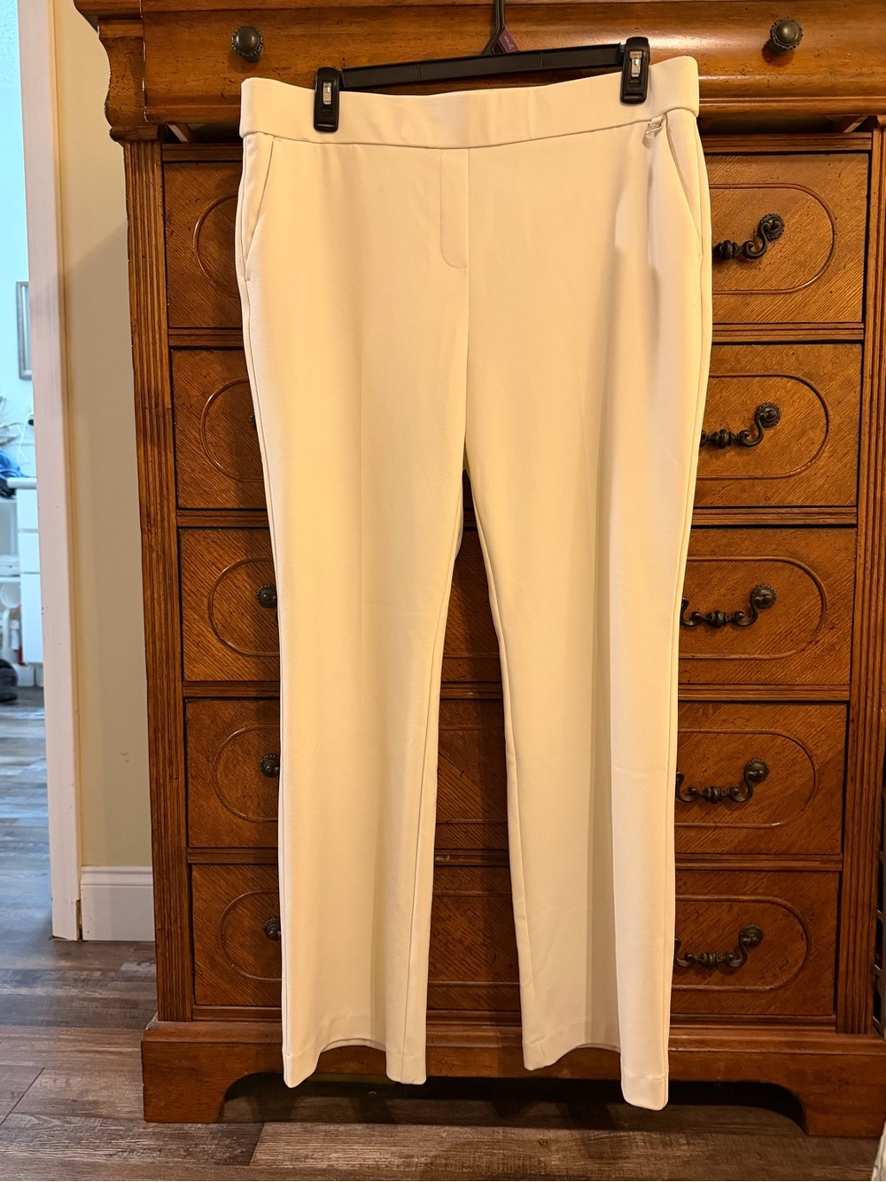 Anne Klein Cream Straight-Leg Ponte Pants